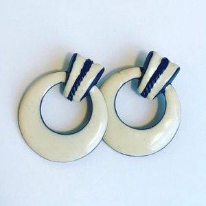 Chunky 80s enamel post back earrings